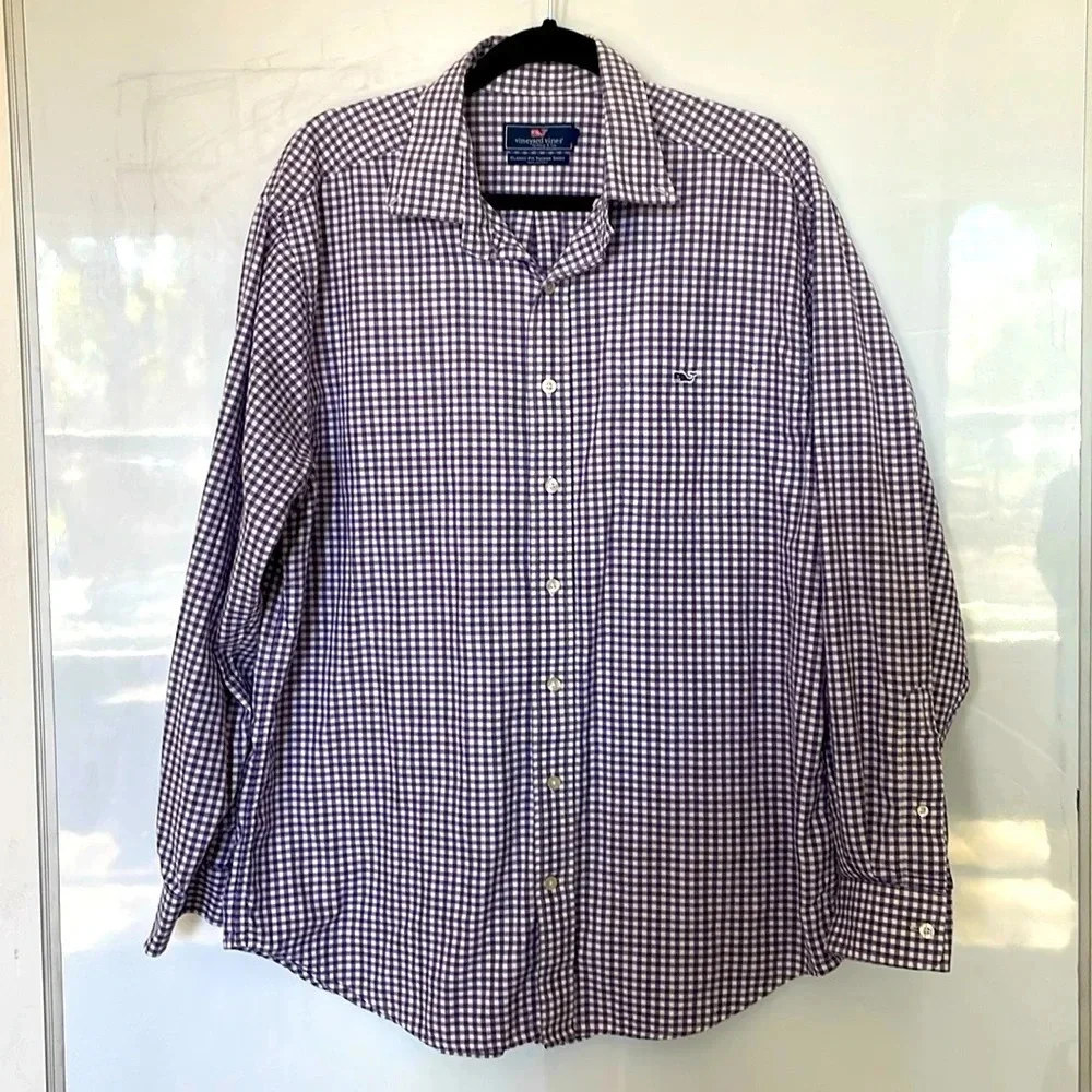Vineyard Vines Classic Fit Tucker Shirt Size Large 100% Cotton